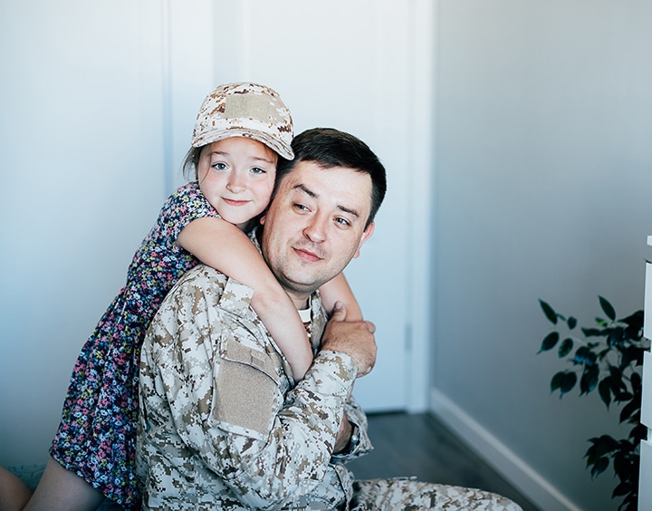 veteran with daughter